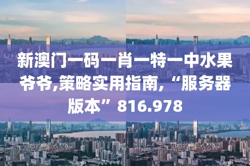 新澳门一码一肖一特一中水果爷爷,策略实用指南,“服务器版本”816.978