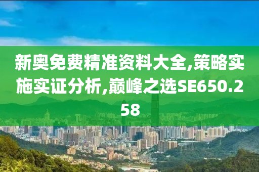 新奥免费精准资料大全,策略实施实证分析,巅峰之选SE650.258