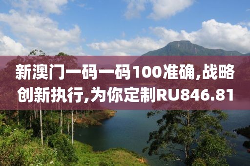 新澳门一码一码100准确,战略创新执行,为你定制RU846.81