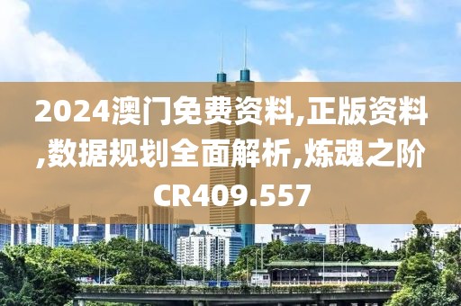 2024澳门免费资料,正版资料,数据规划全面解析,炼魂之阶CR409.557