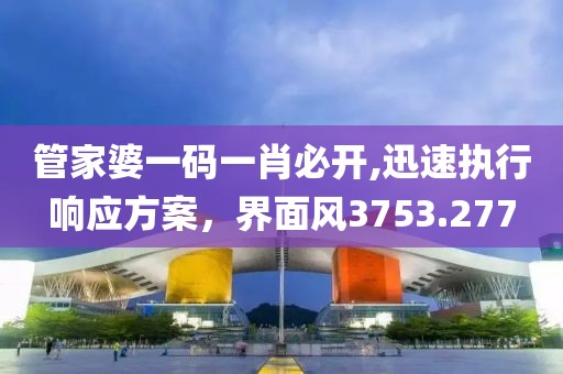 管家婆一码一肖必开,迅速执行响应方案，界面风3753.277