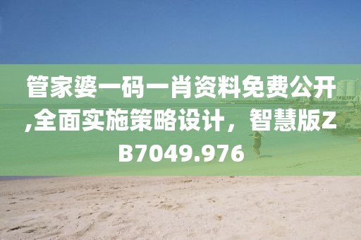 管家婆一码一肖资料免费公开,全面实施策略设计，智慧版ZB7049.976