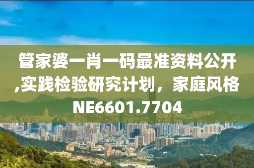 管家婆一肖一码最准资料公开,实践检验研究计划，家庭风格NE6601.7704