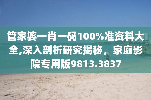 管家婆一肖一码100%准资料大全,深入剖析研究揭秘，家庭影院专用版9813.3837