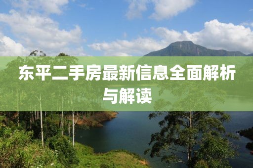 东平二手房最新信息全面解析与解读