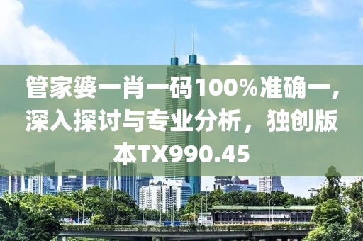 管家婆一肖一码100%准确一,深入探讨与专业分析，独创版本TX990.45