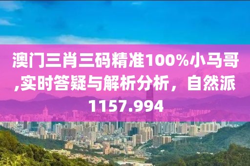 澳门三肖三码精准100%小马哥,实时答疑与解析分析，自然派1157.994