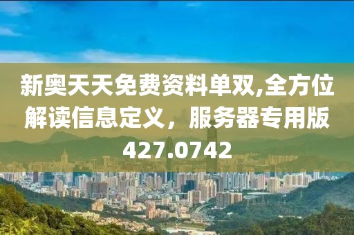 新奥天天免费资料单双,全方位解读信息定义，服务器专用版427.0742
