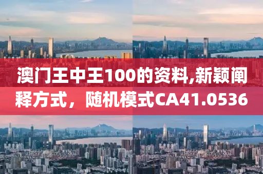 澳门王中王100的资料,新颖阐释方式，随机模式CA41.0536