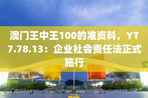 澳门王中王100的准资料，YT7.78.13：企业社会责任法正式施行