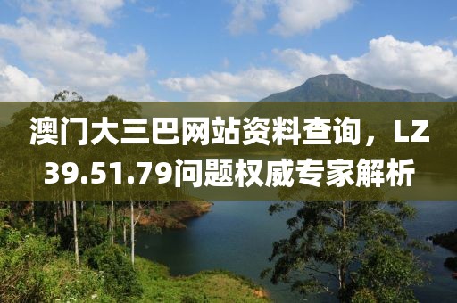 澳门大三巴网站资料查询，LZ39.51.79问题权威专家解析