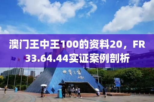 澳门王中王100的资料20，FR33.64.44实证案例剖析