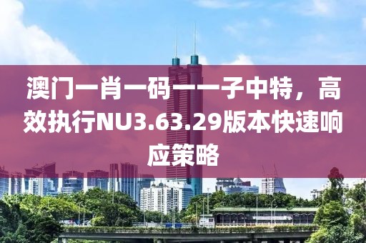 澳门一肖一码一一子中特，高效执行NU3.63.29版本快速响应策略