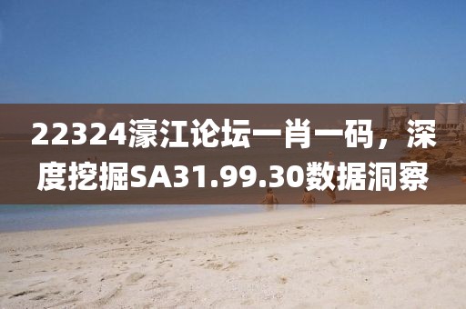 22324濠江论坛一肖一码，深度挖掘SA31.99.30数据洞察