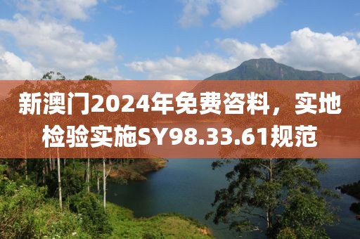 新澳门2024年免费咨料，实地检验实施SY98.33.61规范