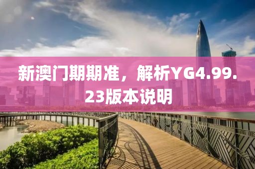 新澳门期期准，解析YG4.99.23版本说明