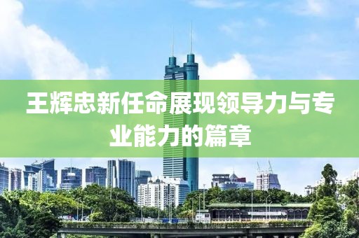 王辉忠新任命展现领导力与专业能力的篇章