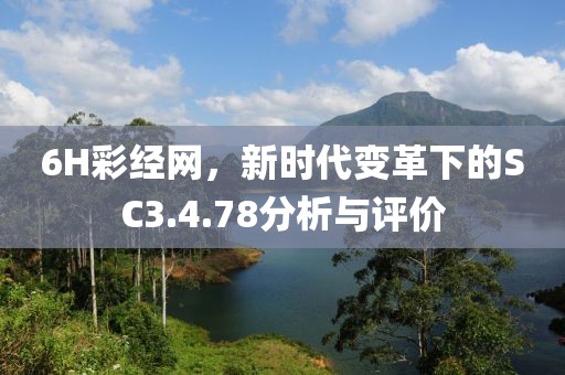 6H彩经网，新时代变革下的SC3.4.78分析与评价