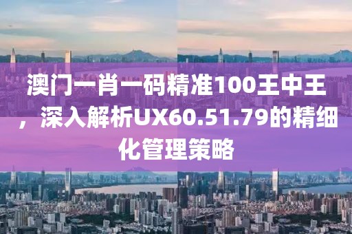 澳门一肖一码精准100王中王，深入解析UX60.51.79的精细化管理策略