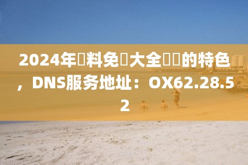 2024年資料免費大全優勢的特色，DNS服务地址：OX62.28.52