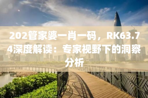 202管家婆一肖一码，RK63.74深度解读：专家视野下的洞察分析