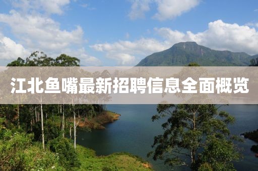 江北鱼嘴最新招聘信息全面概览