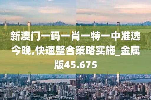 新澳门一码一肖一特一中准选今晚,快速整合策略实施_金属版45.675