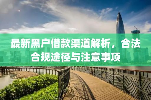 最新黑户借款渠道解析，合法合规途径与注意事项