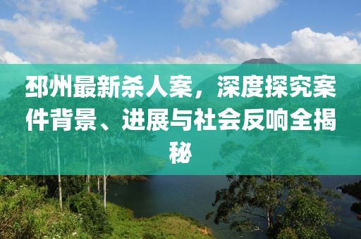 邳州最新杀人案，深度探究案件背景、进展与社会反响全揭秘