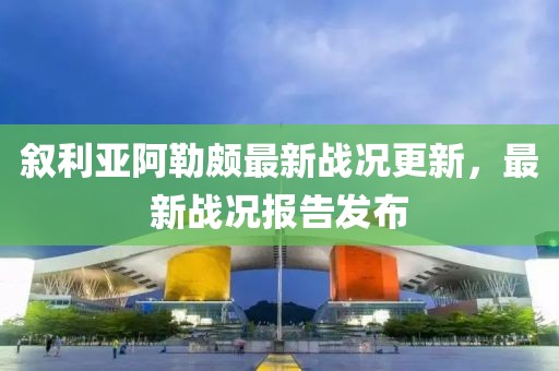 叙利亚阿勒颇最新战况更新，最新战况报告发布