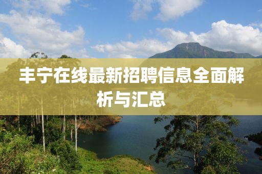 丰宁在线最新招聘信息全面解析与汇总