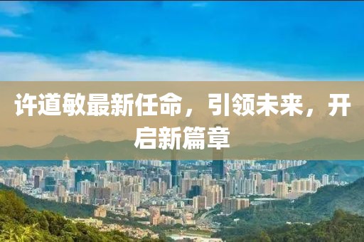 许道敏最新任命，引领未来，开启新篇章