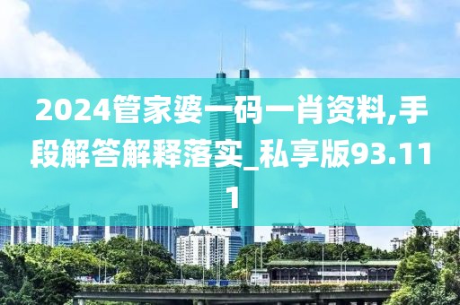 2024管家婆一码一肖资料,手段解答解释落实_私享版93.111