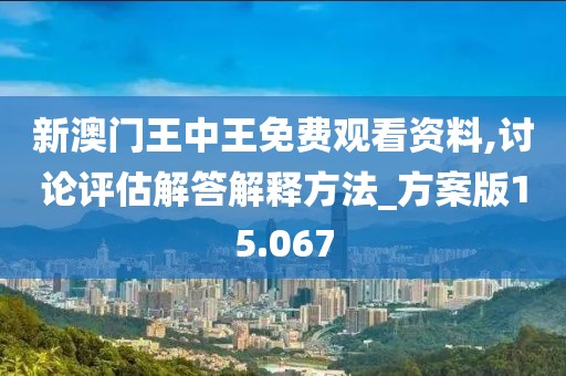 新澳门王中王免费观看资料,讨论评估解答解释方法_方案版15.067