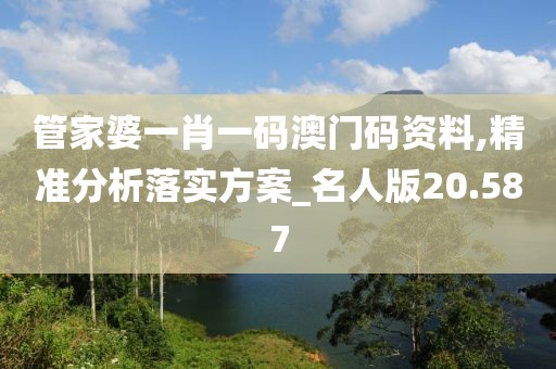 管家婆一肖一码澳门码资料,精准分析落实方案_名人版20.587