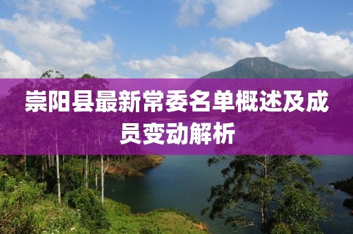 崇阳县最新常委名单概述及成员变动解析