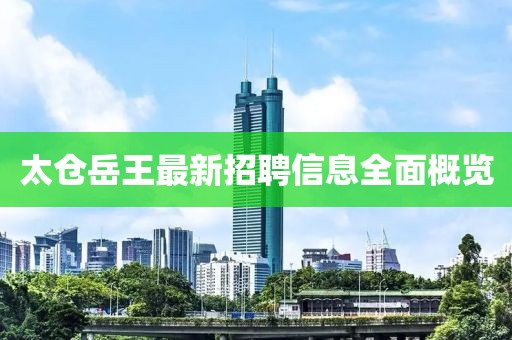 太仓岳王最新招聘信息全面概览