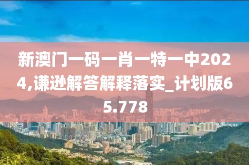 新澳门一码一肖一特一中2024,谦逊解答解释落实_计划版65.778