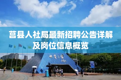 莒县人社局最新招聘公告详解及岗位信息概览