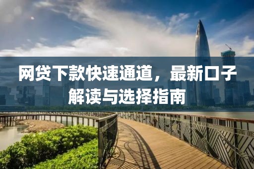 网贷下款快速通道，最新口子解读与选择指南