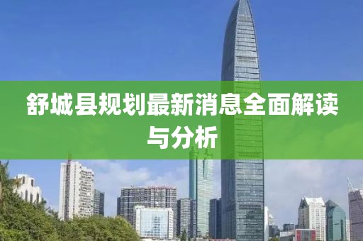 舒城县规划最新消息全面解读与分析