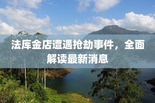 法库金店遭遇抢劫事件，全面解读最新消息