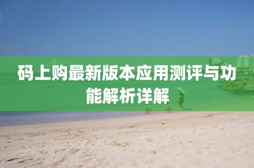 码上购最新版本应用测评与功能解析详解