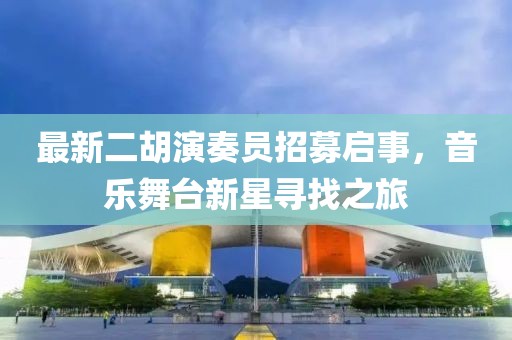 最新二胡演奏员招募启事，音乐舞台新星寻找之旅