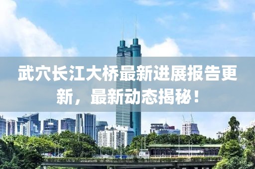 武穴长江大桥最新进展报告更新，最新动态揭秘！
