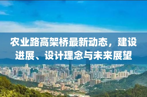 农业路高架桥最新动态，建设进展、设计理念与未来展望