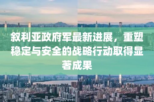 叙利亚政府军最新进展，重塑稳定与安全的战略行动取得显著成果