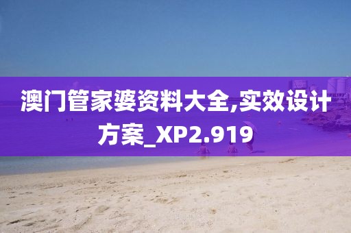 澳门管家婆资料大全,实效设计方案_XP2.919