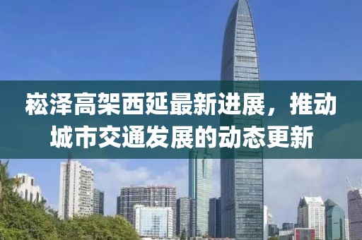 崧泽高架西延最新进展，推动城市交通发展的动态更新