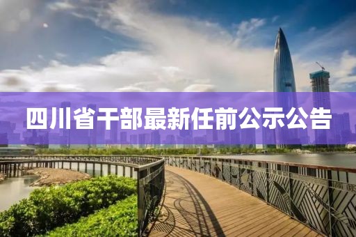 四川省干部最新任前公示公告